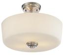 Lamina 3 Light Semi-Flush Ceiling Fixture with Matte Opal Shade 