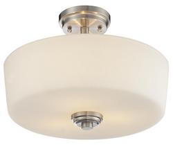 Lamina 3 Light Semi-Flush Ceiling Fixture with Matte Opal Shade