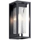 100W 1-Light 16 in. Outdoor Wall Sconce in Black with Silver