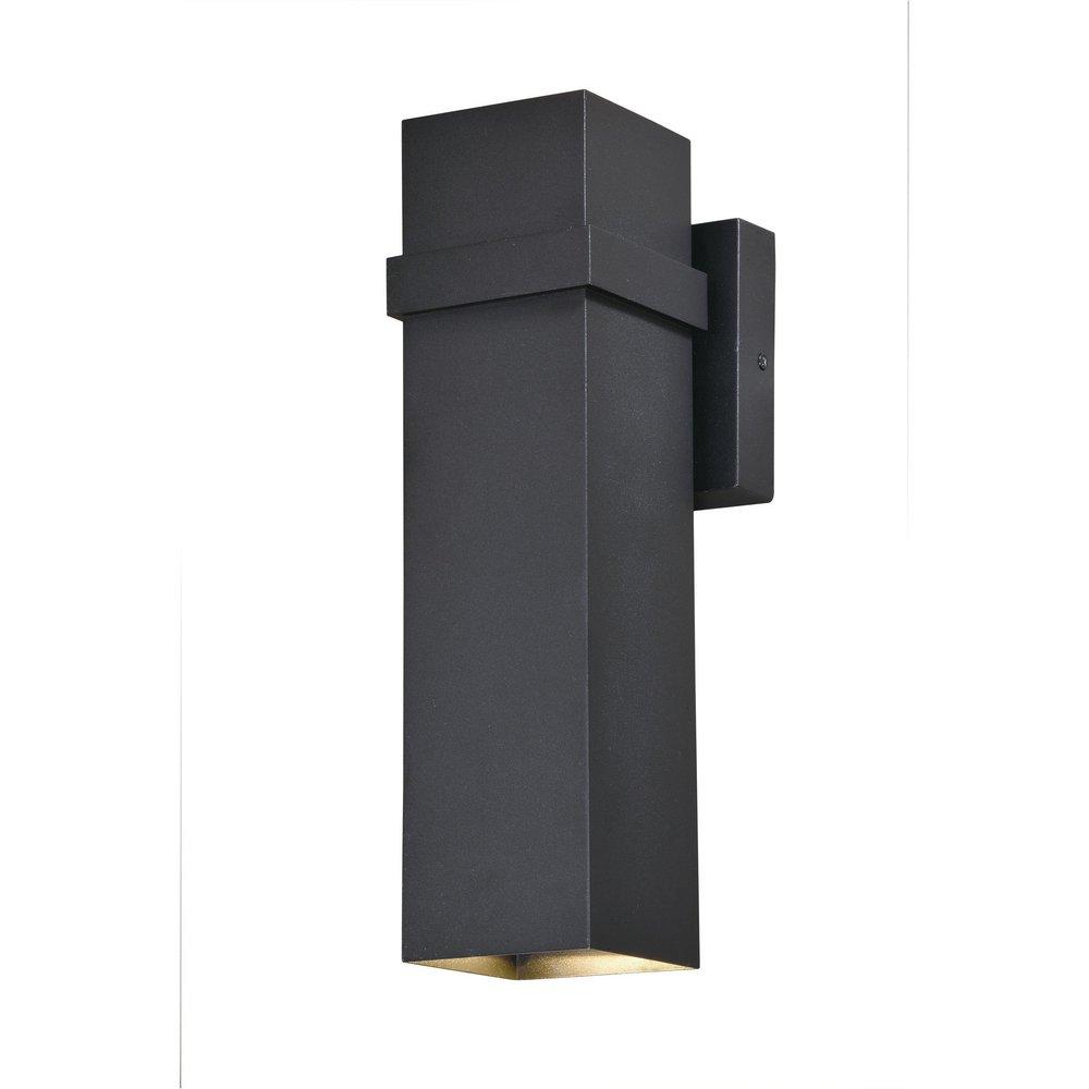 Vaxcel International Textured Black 24W 2-Light 14 in. Outdoor Wall Sconce 