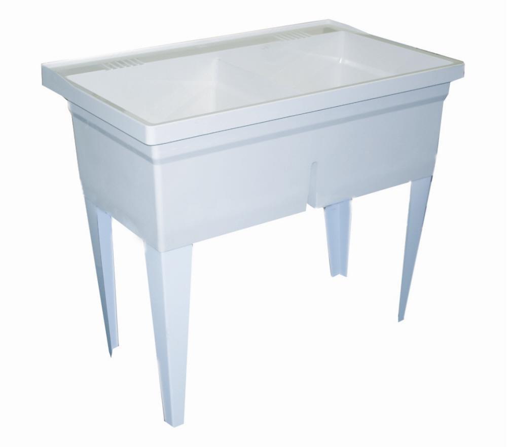 FIAT Products White 40 x 24 in. Undermount Molded Stone Laundry Tub 