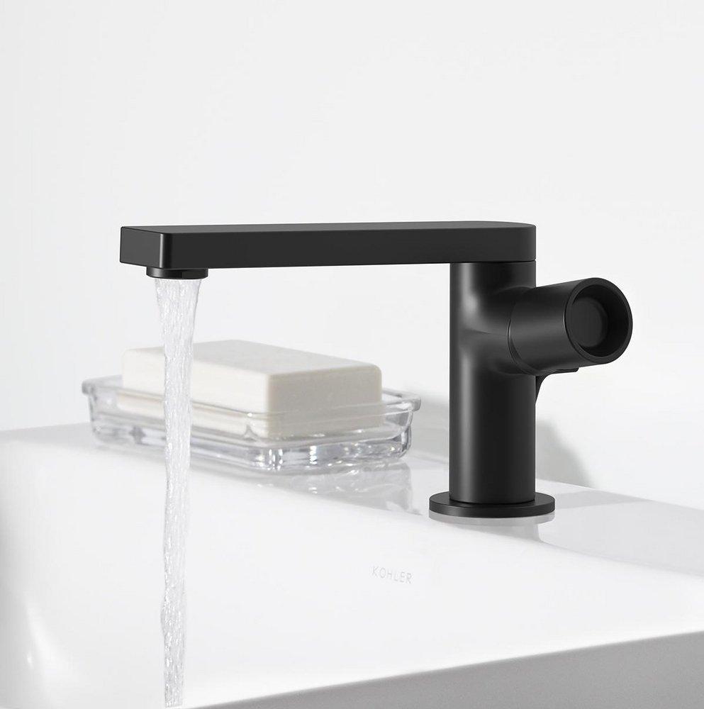 KOHLER Matte Black Single Handle Centerset Bathroom Sink Faucet 