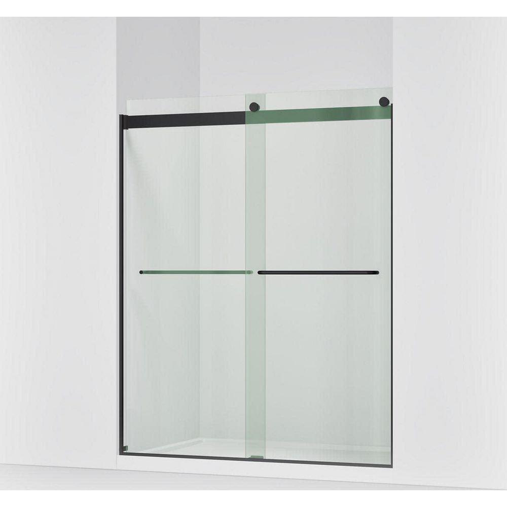 KOHLER Matte Black 74 in. Frameless Sliding Shower Door in Matte Black 