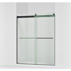 74 x 59-5/8 in. Frameless Sliding Shower Door in Matte Black