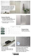 KOHLER Matte Black 74 in. Frameless Sliding Shower Door in Matte Black 