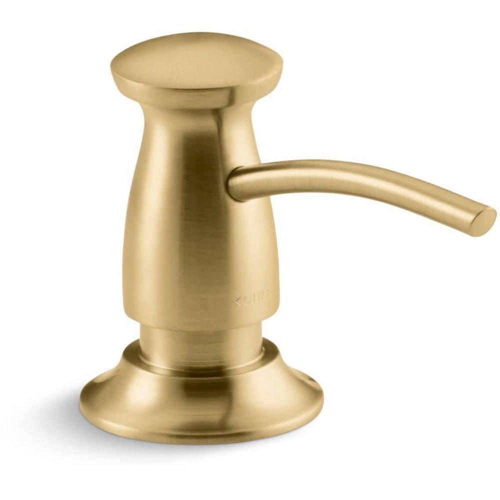 KOHLER Vibrant Brushed Moderne Brass 3-5/16 in. 16 oz. Kitchen Soap Dispenser 