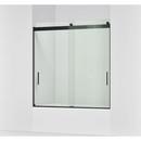 KOHLER Matte Black 59-5/8 in. Frameless Sliding Shower Door in Matte Black 