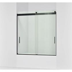 62 x 59-5/8 in. Frameless Sliding Shower Door in Matte Black