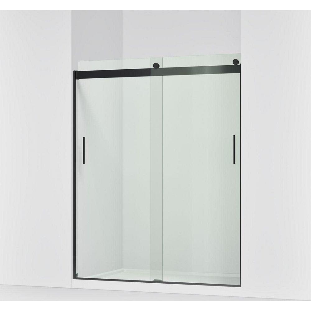 KOHLER Matte Black 74 x 59-5/8 in. Frameless Sliding Shower Door in Matte Black 