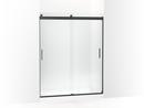 74 x 59-5/8 in. Frameless Sliding Clear Glass Shower Door in Matte Black