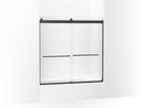 KOHLER Matte Black 59-5/8 in. Frameless Sliding Shower Door in Matte Black 