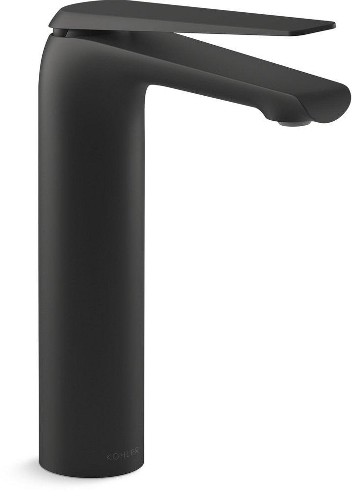 KOHLER Matte Black Single Handle Monoblock Bathroom Sink Faucet Lever Handle 