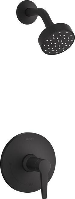 One Handle Single Function Shower Faucet in Matte Black (Trim Only)