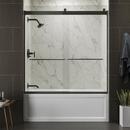 KOHLER Matte Black 59-5/8 in. Frameless Sliding Shower Door in Matte Black 