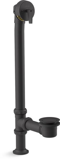 Brass Toe-Tap Drain in Matte Black