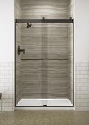KOHLER Matte Black 74 in. Frameless Sliding Shower Door in Matte Black 
