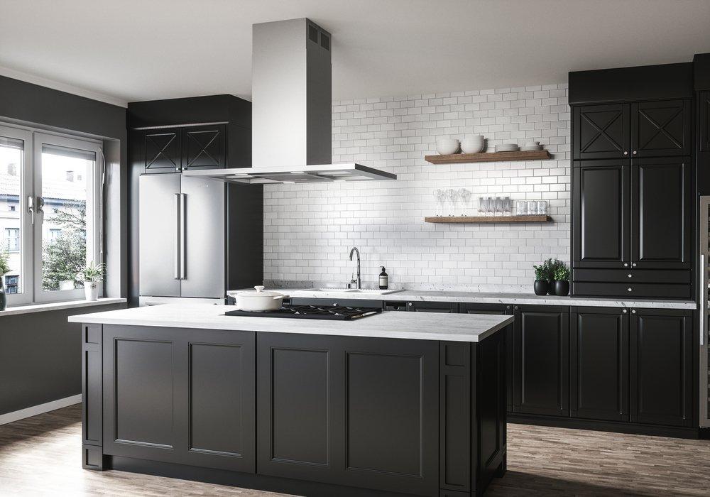 Modena 90 cm LED Island Hood in Stainless Steel & Glass, ACT 