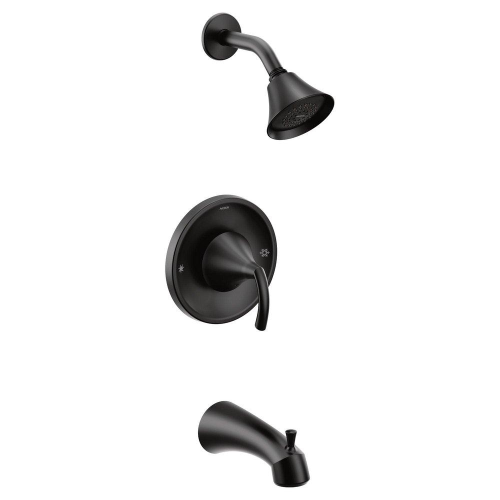 Moen Matte Black Single Handle Single Function Bathtub & Shower Faucet (Trim Only) 