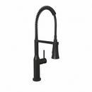 Single Handle Pull Down Pre-Rinse Kitchen Faucet with Deck Plate Included in Matte Black