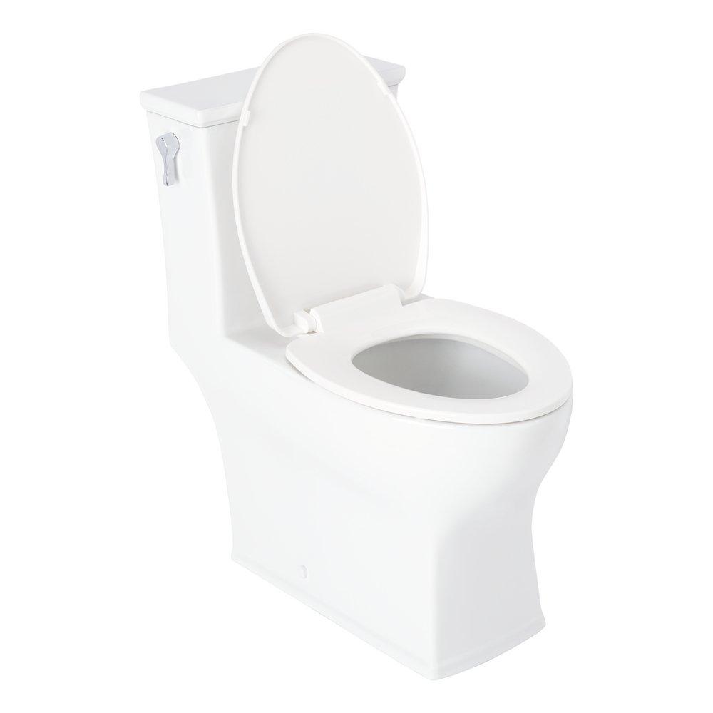 Signature Hardware White 1.28 gpf Elongated Floor Mount One Piece Toilet 