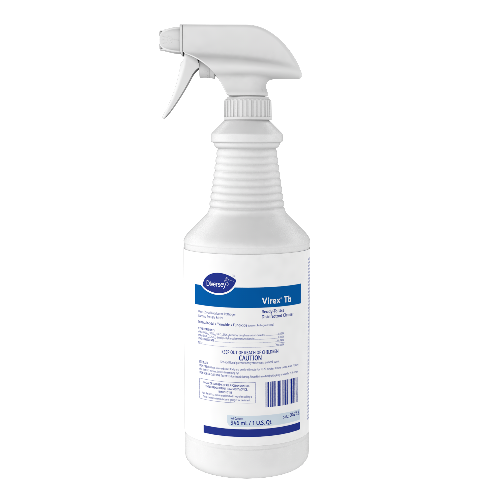 Diversey Clear Lemon Scented Disinfectant Cleaner (Case of 12) 
