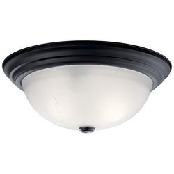 6 x 15-1/4 in. 60W 3-Light Incandescent Flush Mount Ceiling Fixture in Black