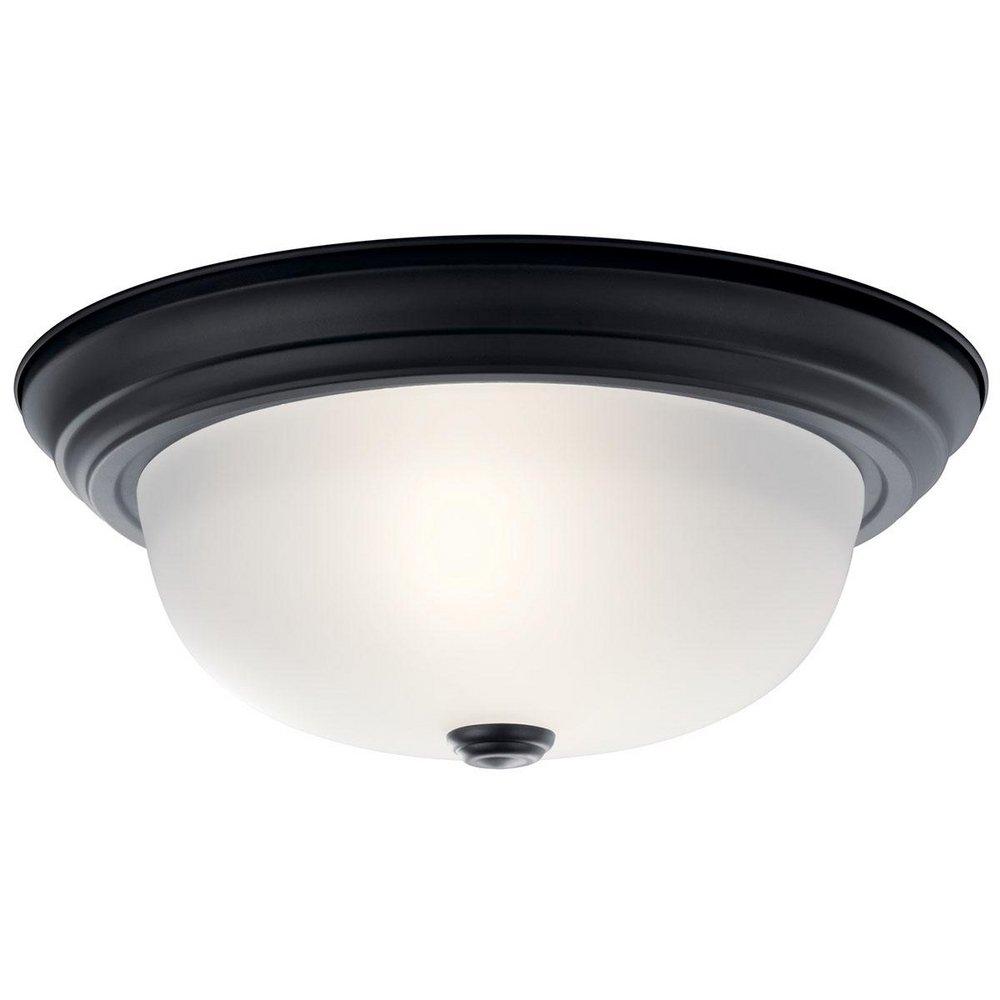 Kichler Lighting White 5-1/4 x 13-1/4 in. 60W 2-Light Flush Mount Ceiling Fixture 