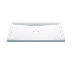 60 in. x 42 in.  Shower Base with Center Drain in White