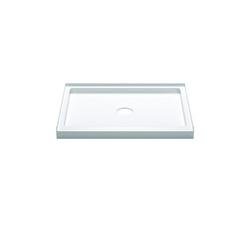 42 in. x 34 in. Shower Base with Center Drain in White