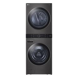 27 in. 120V 7.4 cu. ft. Gas Combination Washer & Dryers in Black Steel