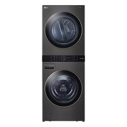 27 in. 120V 7.4 cu. ft. Gas Combination Washer & Dryers in Black Steel
