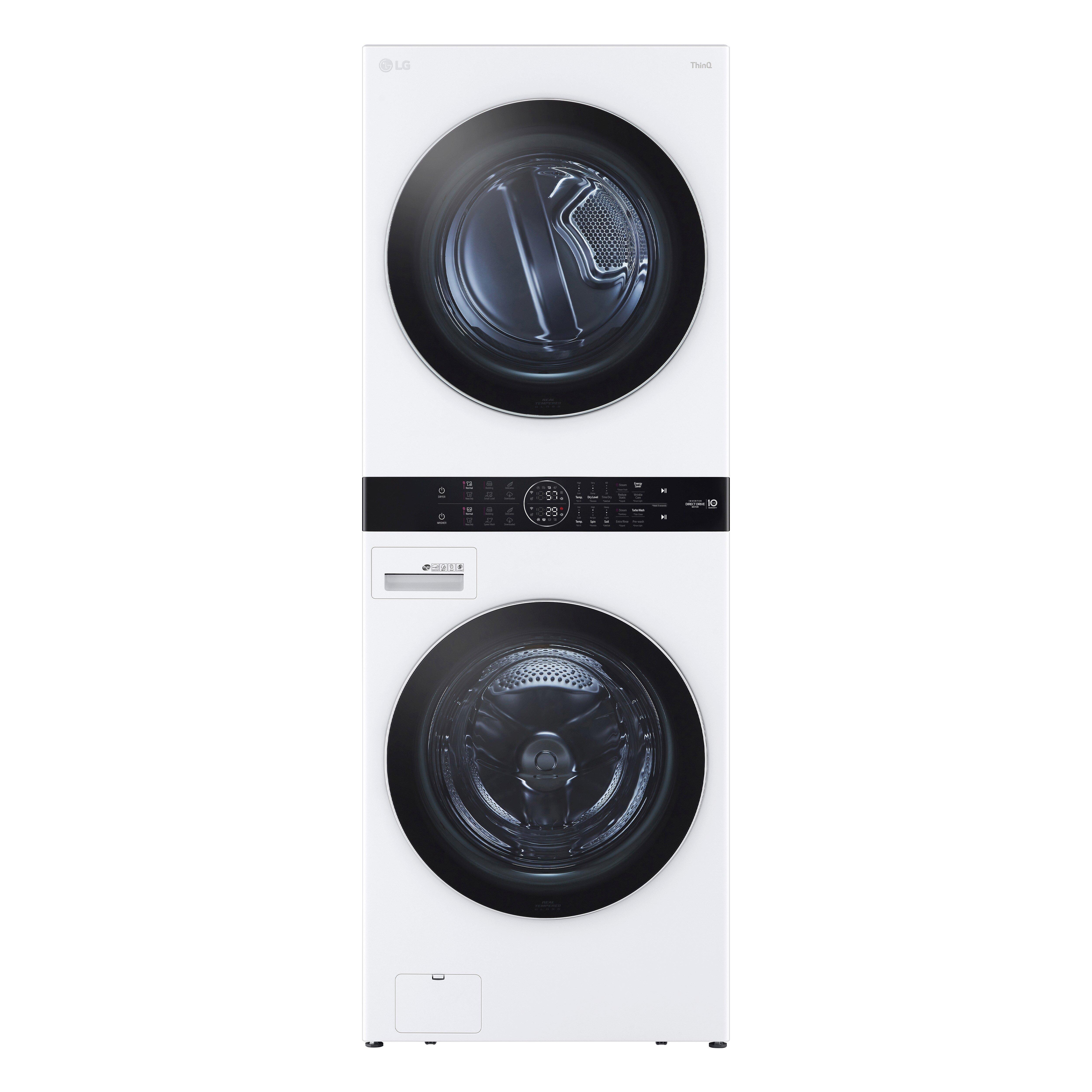 LG White 27 in. 240V 7.4 cu. ft. Electric Combination Washer & Dryers 