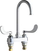 Chicago Faucets Chrome Two Handle Wristblade Deck Mount Service Faucet 