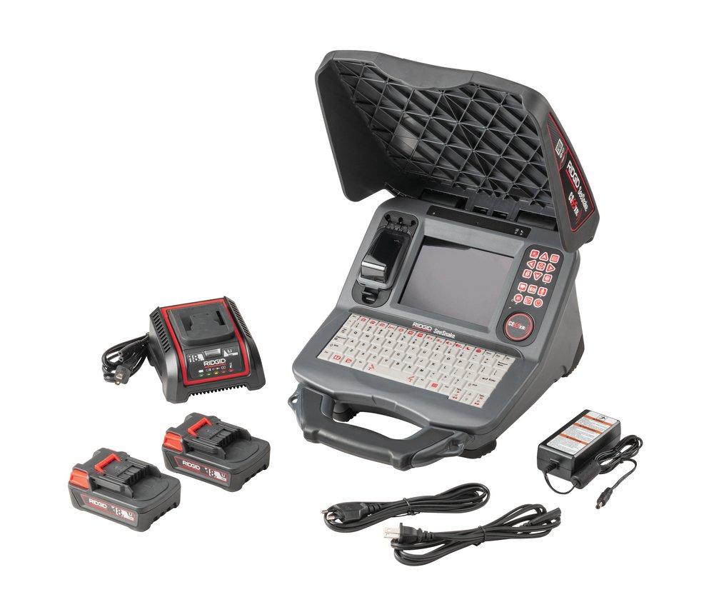 RIDGID Black Digital Reporting Monitor with 2 Batteries and Charger 