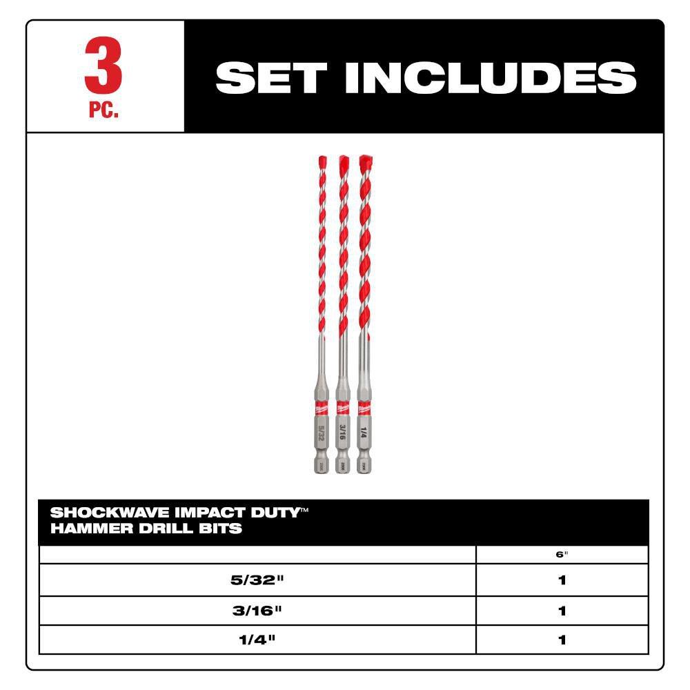 3PC SHOCKWAVE CARB HAMM DRILL 