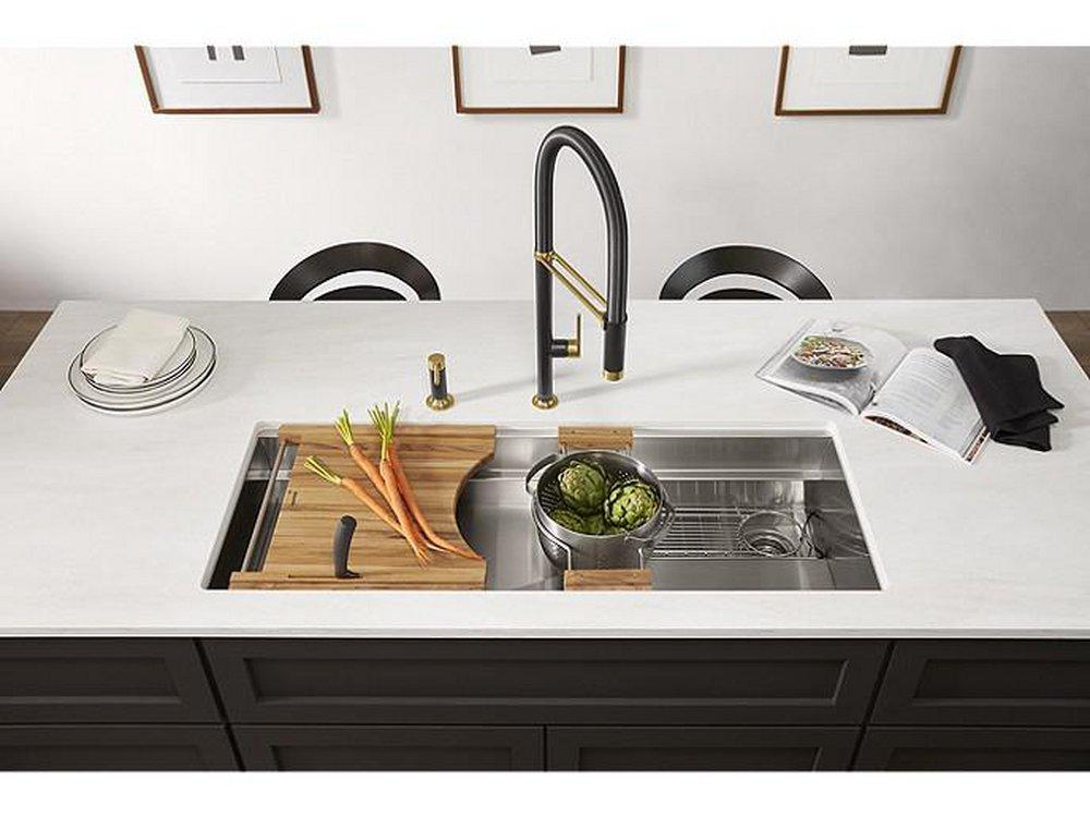 Kallista Matte Black Single Handle Pull Down Kitchen Faucet 