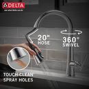 Delta Faucet Lumicoat&reg; Arctic Stainless Single Handle Pull Down Kitchen Faucet 