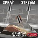Delta Faucet Lumicoat&reg; Arctic Stainless Single Handle Pull Down Kitchen Faucet 