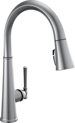 Single Handle Pull Down Kitchen Faucet in Lumicoat&reg; Arctic Stainless