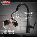 Delta Faucet Matte Black Single Handle Pull Down Touch Activated Kitchen Faucet 