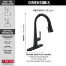 Delta Faucet Matte Black Single Handle Pull Down Touch Activated Kitchen Faucet 