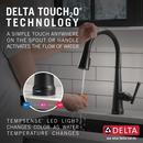 Delta Faucet Matte Black Single Handle Pull Down Touch Activated Kitchen Faucet 