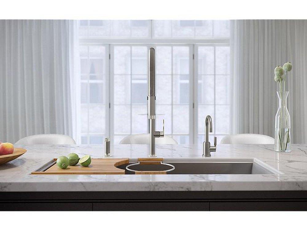 Kallista Stainless Single Handle Pull Down Kitchen Faucet 