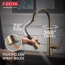 Delta Faucet Lumicoat&reg; Champagne Bronze Single Handle Pull Down Kitchen Faucet 