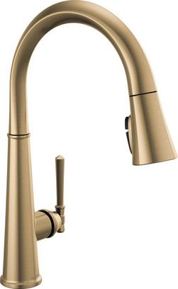Single Handle Pull Down Kitchen Faucet in Lumicoat® Champagne Bronze