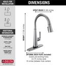 Delta Faucet Lumicoat Arctic Stainless Single Handle Pull Down Touch Activated Kitchen Faucet 
