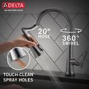 Delta Faucet Lumicoat Arctic Stainless Single Handle Pull Down Touch Activated Kitchen Faucet 