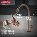 Delta Faucet Lumicoat Champagne Bronze Single Handle Pull Down Touch Activated Kitchen Faucet 