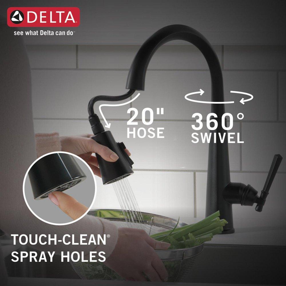 Delta Faucet Matte Black Single Handle Pull Down Kitchen Faucet 