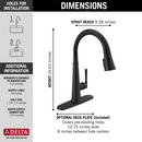 Delta Faucet Matte Black Single Handle Pull Down Kitchen Faucet 